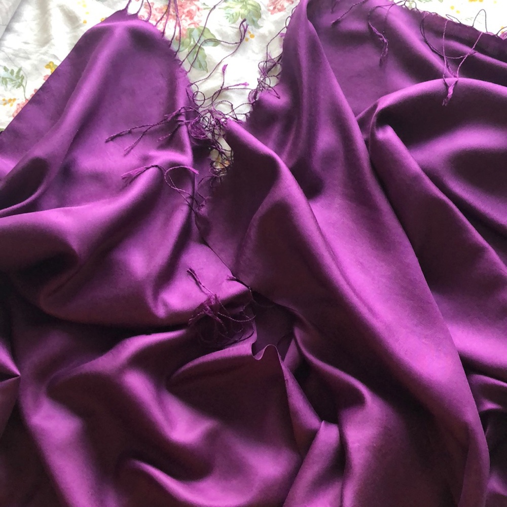 Purple 100% Silk Scarf